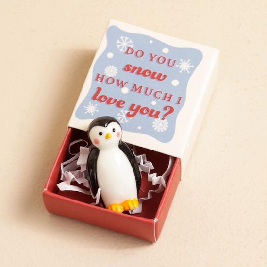 Penguin - Tiny Matchbox Ceramic Token