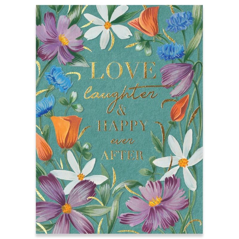 Love Laughter &amp; Happy Ever After Wedding Card