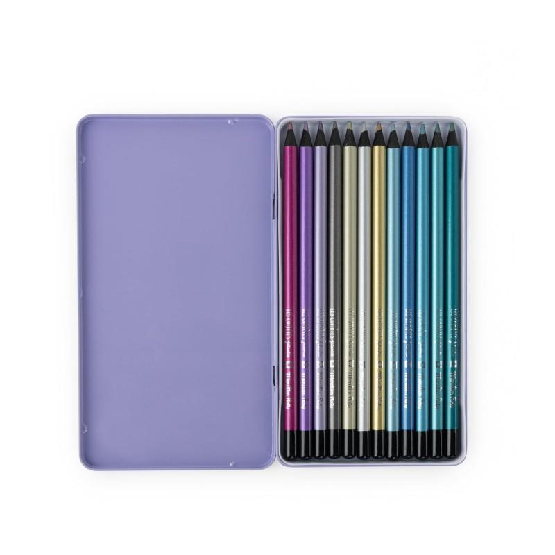 12 Metallic Colouring Pencils