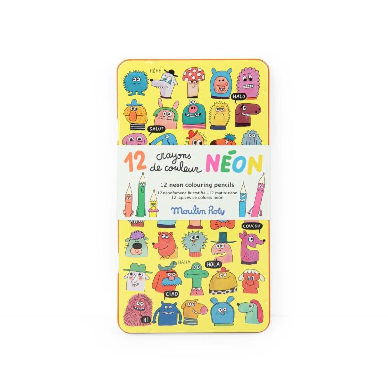 12 Neon Colouring Pencils