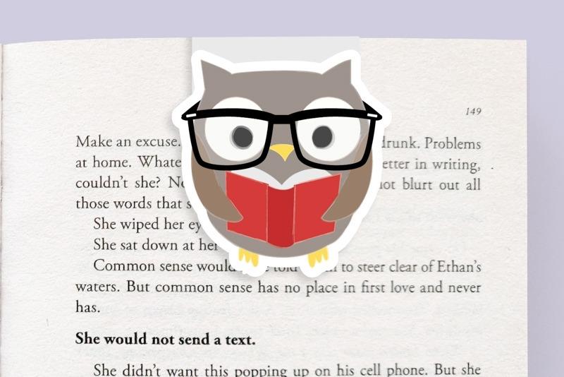 Owl Reading - Jumbo Magnetic Bookmark