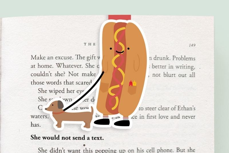 Hot Dog Walking Weiner Dog - Jumbo Magnetic Bookmark
