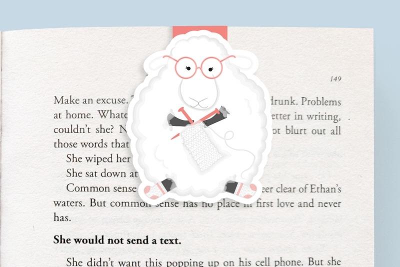 Knitting Sheep - Jumbo Magnetic Bookmark
