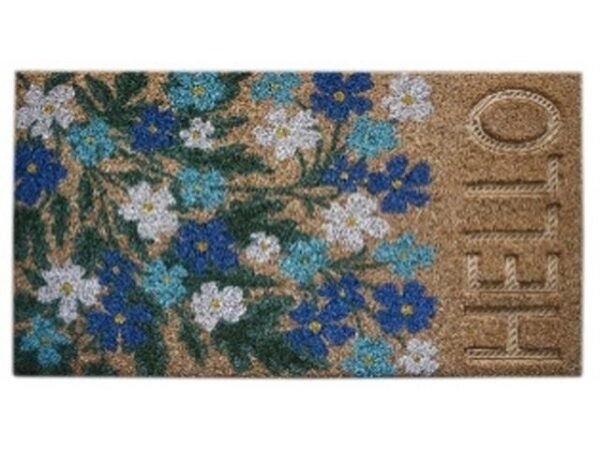 Embossed Hello Blooms Coir Doormat