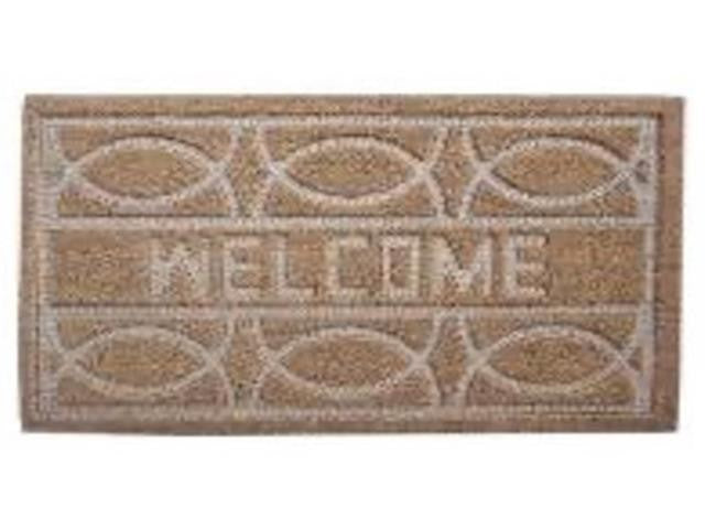 Embossed Geo Welcome Coir Doormat
