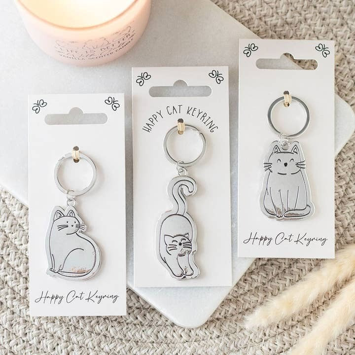 Happy Cat Keyring