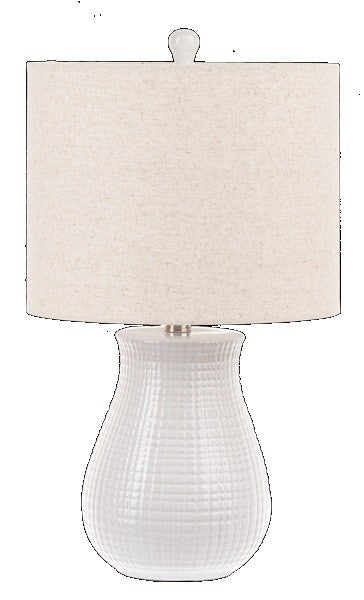 White Etched Lines Table Lamp 60W Max