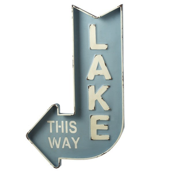 Lake This Way Arrow Sign