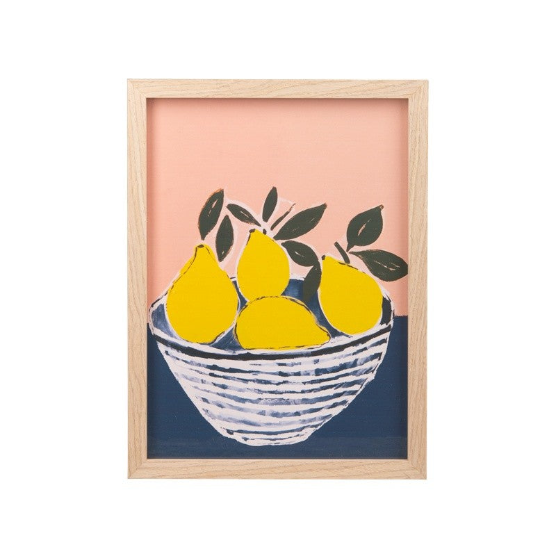 Blue Lemon Still Life Wall Art, 15"H