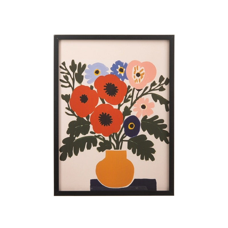 Light Pink Flower Vase Wall Art 23"H