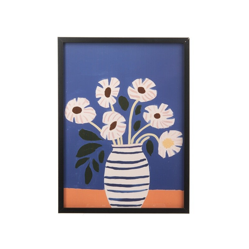 Blue Flower Vase Wall Art, 23"H