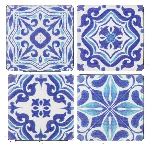 Azulejos Tile Coasters, Set of 4