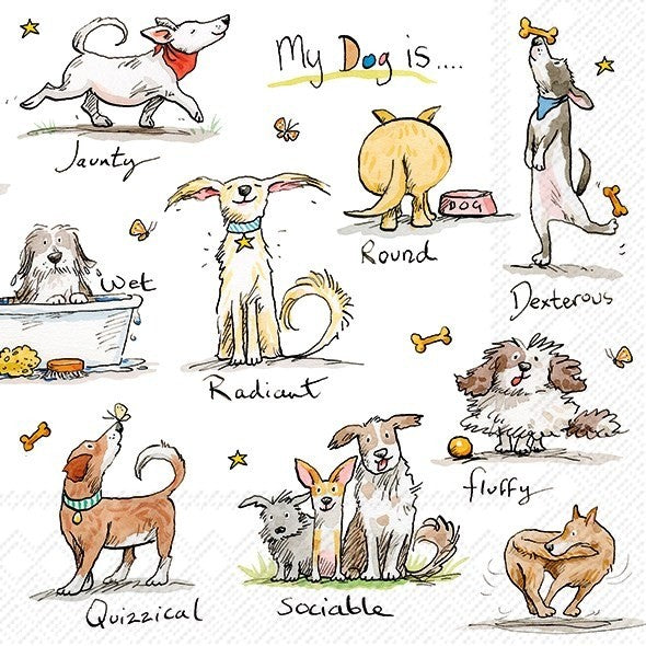 Emotion Dogs - Luncheon Paper Napkins - Pack/20