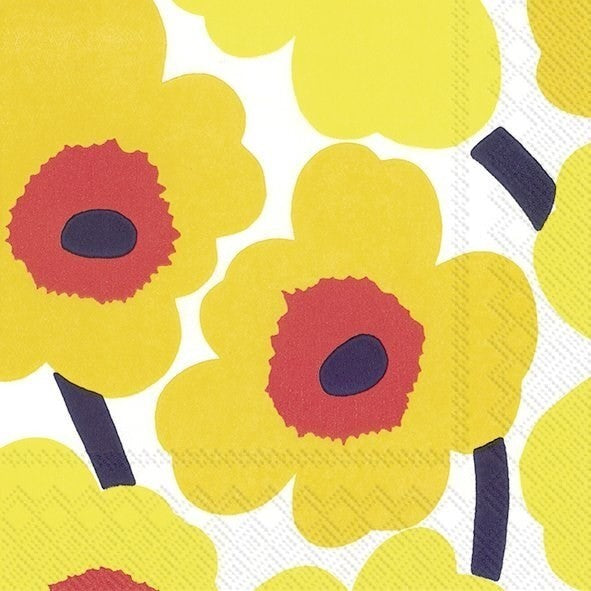 Unikko Dark Yellow - Luncheon Paper Napkins - Pack/20