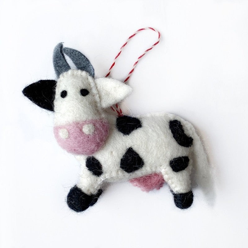 Felt Cow Ornament