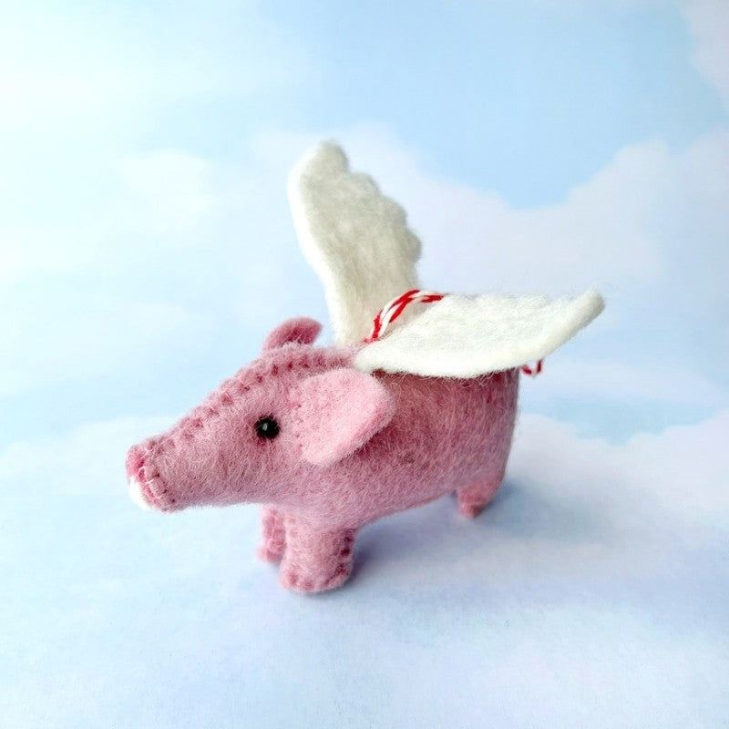 Felt Flying Pig Ornament