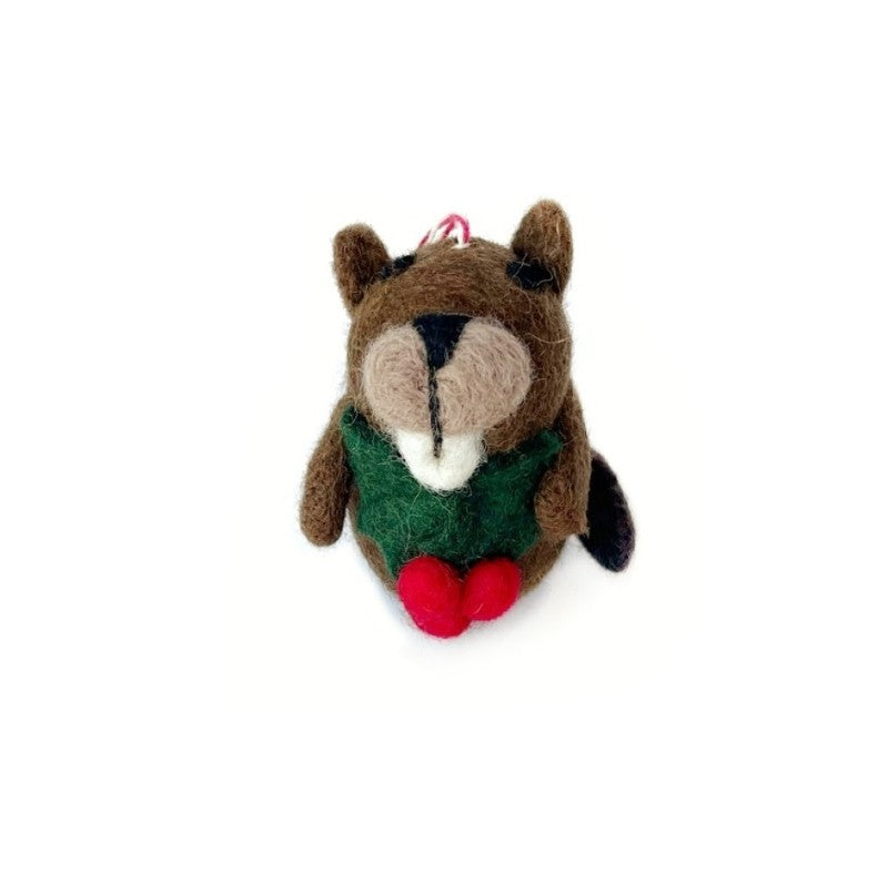 Felt Beaver Ornament
