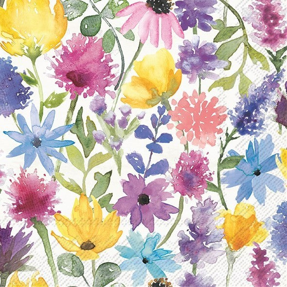 Summer Floral Cream - Cocktail Paper Napkins - Pack/20