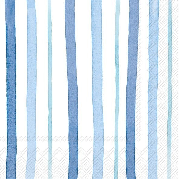 Happy Stripes Blue - Luncheon Paper Napkins - Pack/20
