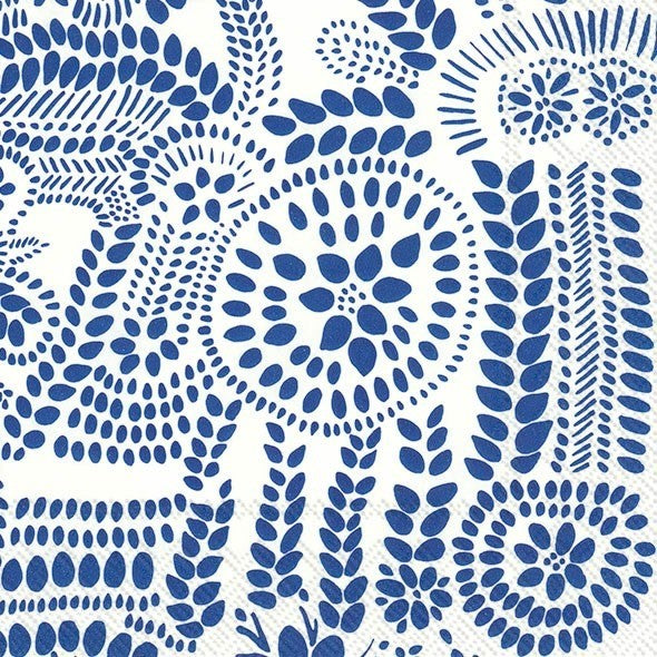 Nasia White Blue - Luncheon Paper Napkins - Pack/20