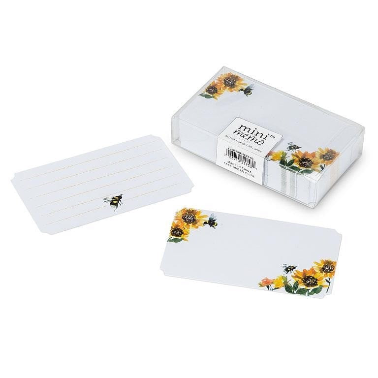 Sunflower & Bee Mini Note Cards. 50 Pieces