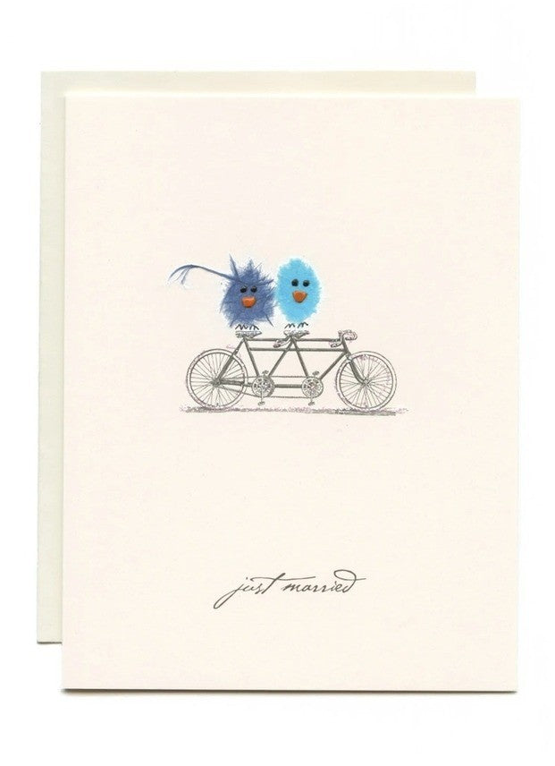 Just Married Birds Wedding Card