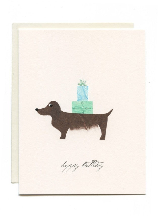 Dog With Presents Birthday Card