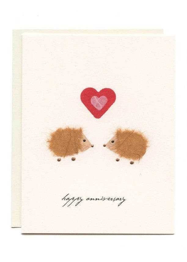 Hedgehogs in Love Anniversary Card