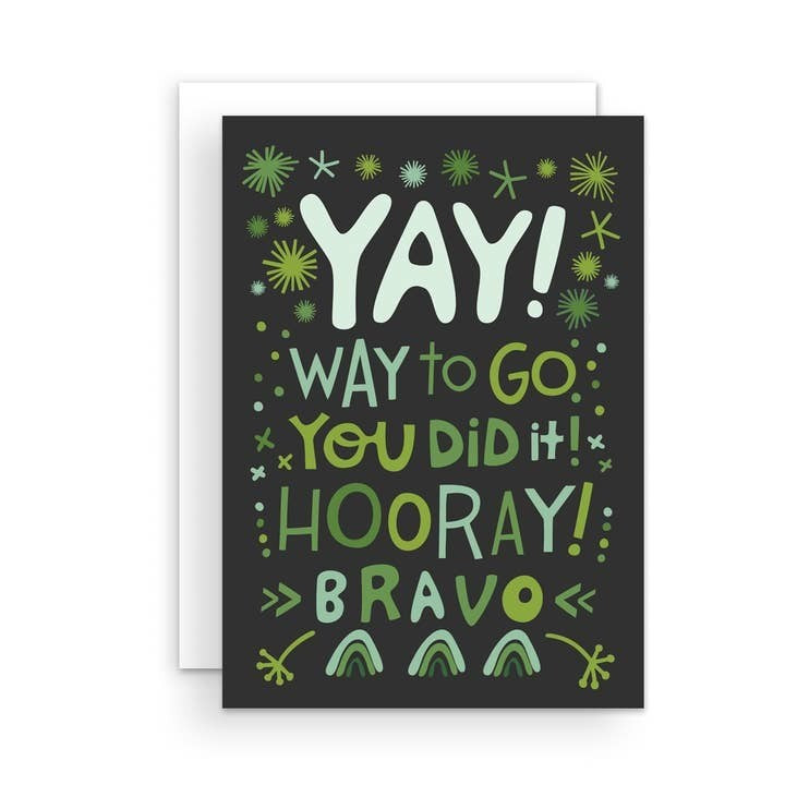 Yay! Green Congratulations Greeting Card