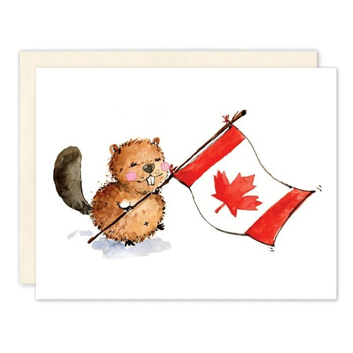 Canada Flag Beaver Greeting Card