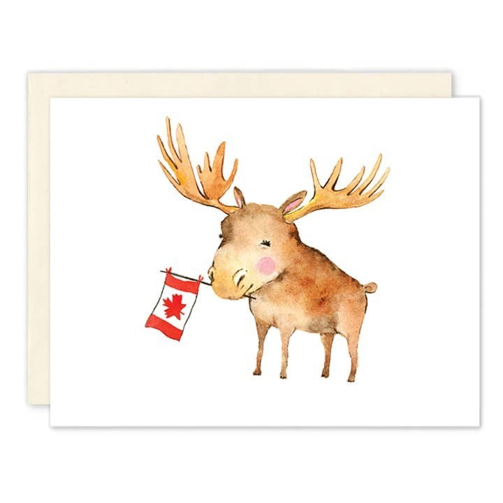 Moose Canada Flag Greeting Card