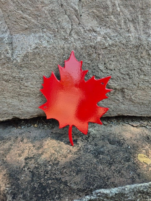 Hanging Red Maple Leaf, 7" x 5"