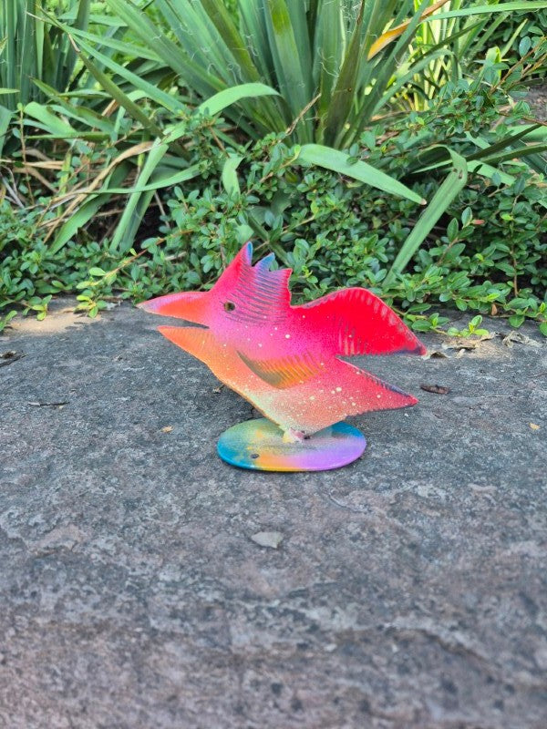 Red &amp; Pink Bird Garden Statue, 5" x 4"