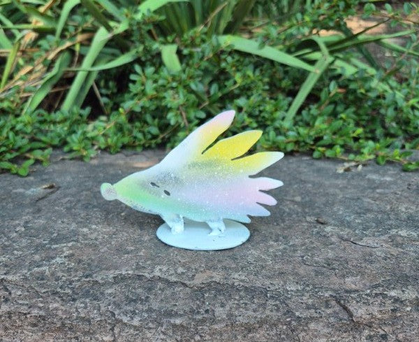 Pink & Yellow Hedgehog Garden Statue, 5" x 4"