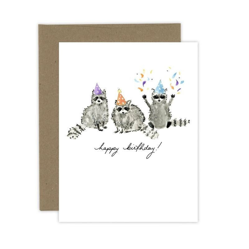 Raccoons Birthday Card