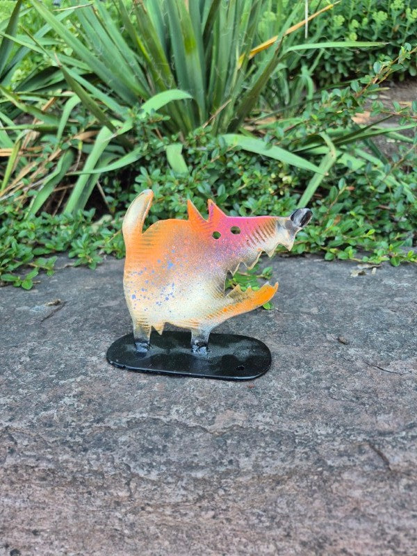 Orange Multi Coloured Dog Garden Statue, 5" x 5"