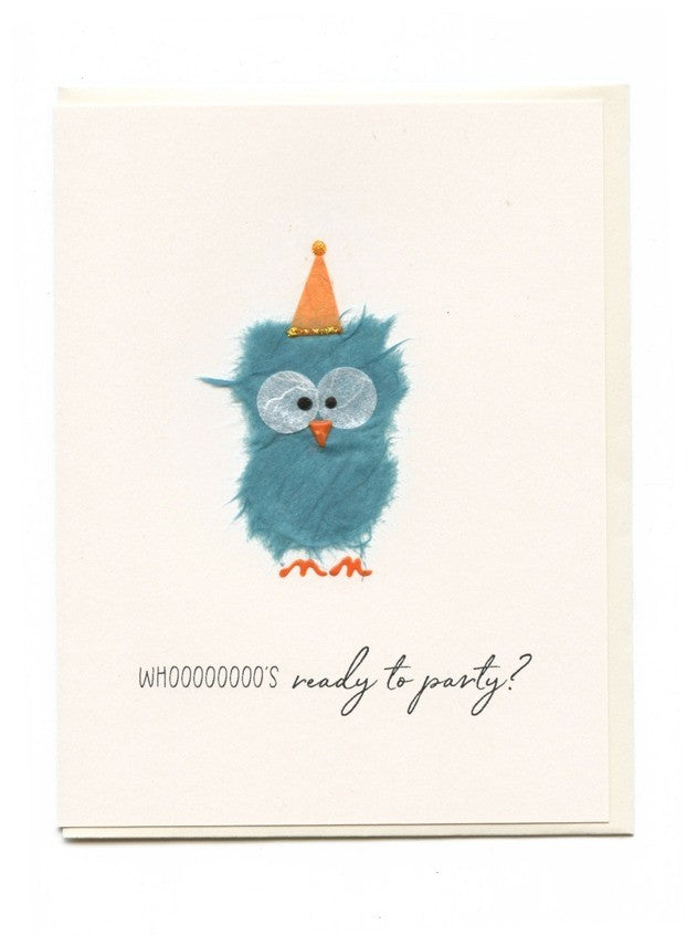 Owl Ready To Party Birthday Card