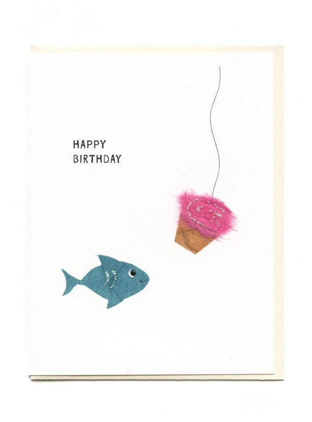 Shark Cupcake Birthday Card
