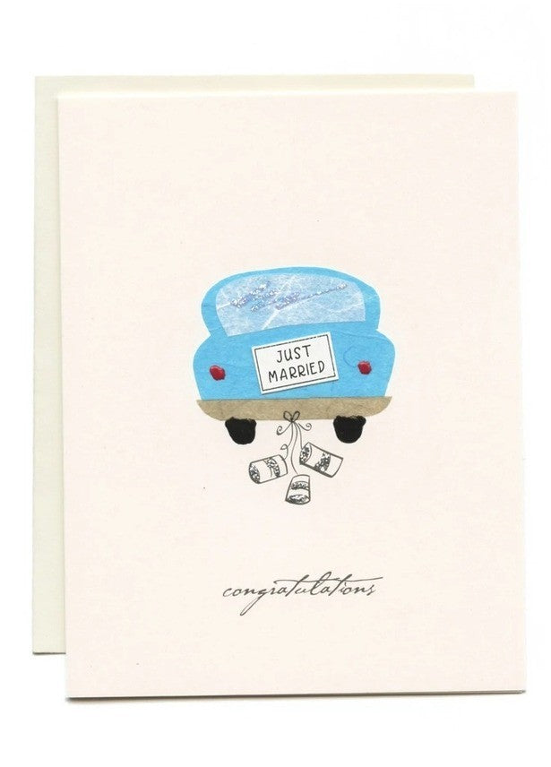 Just Married Car Wedding Card