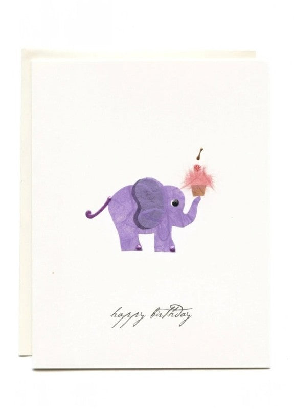 Elephant Cupcake Birthday Card