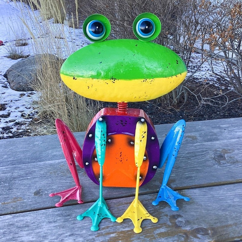 Multi Colour Metal Frog, 13"H