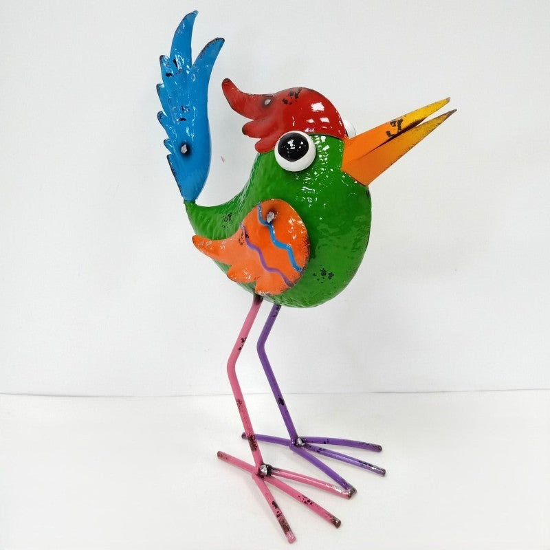 Multi Colour Metal Parrot, 13.3"H