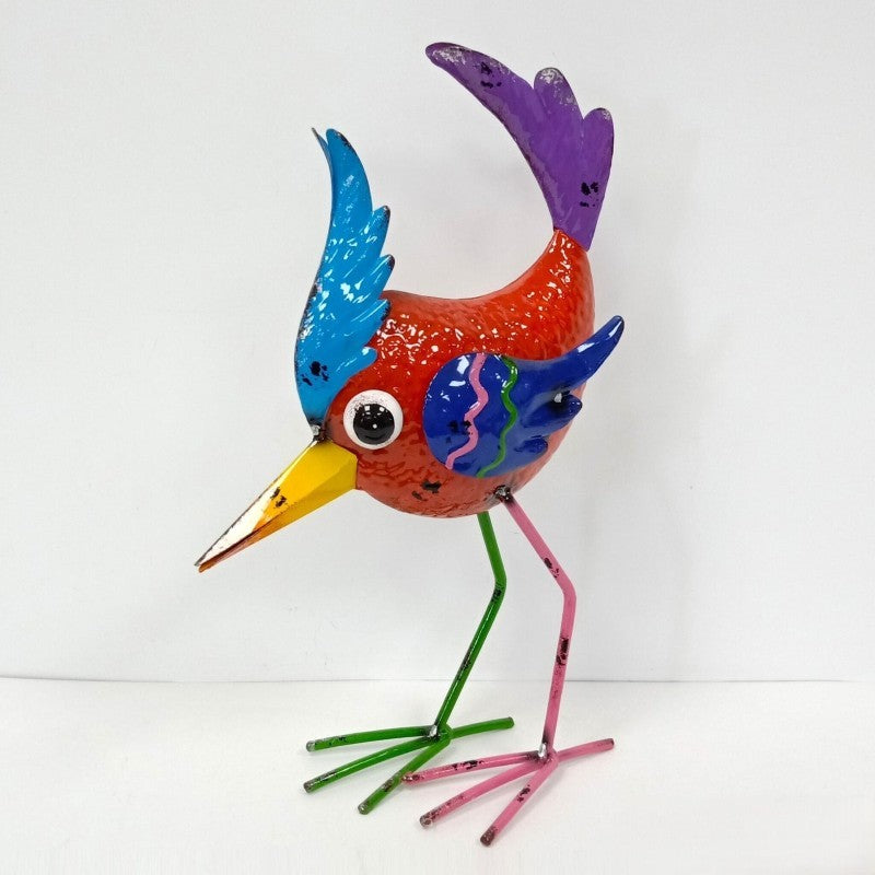 Multi Colour Metal Parrot, 13.9"H