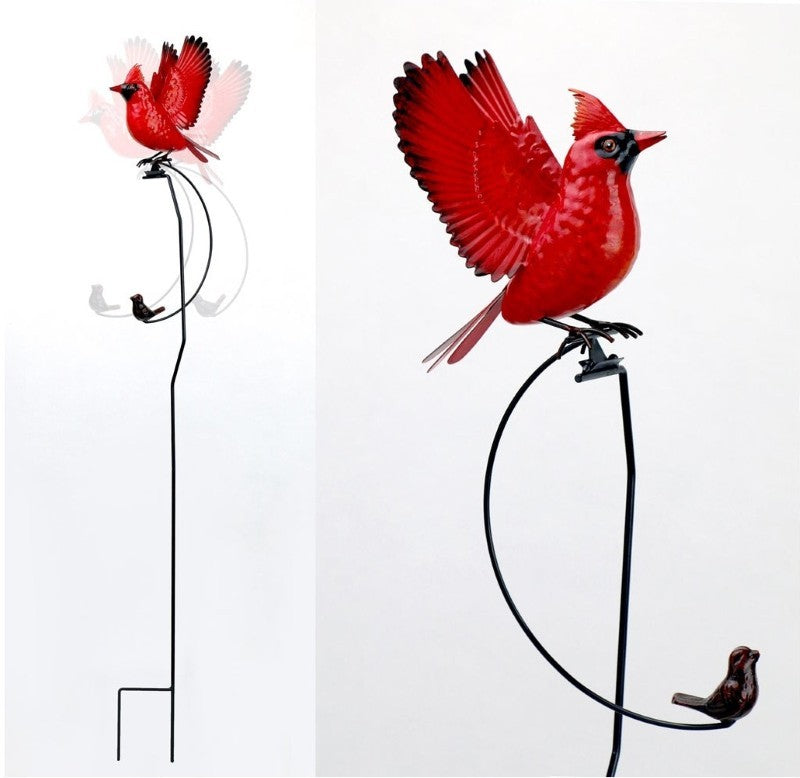 Rocking Metal Cardinal Garden Stake, 41"H