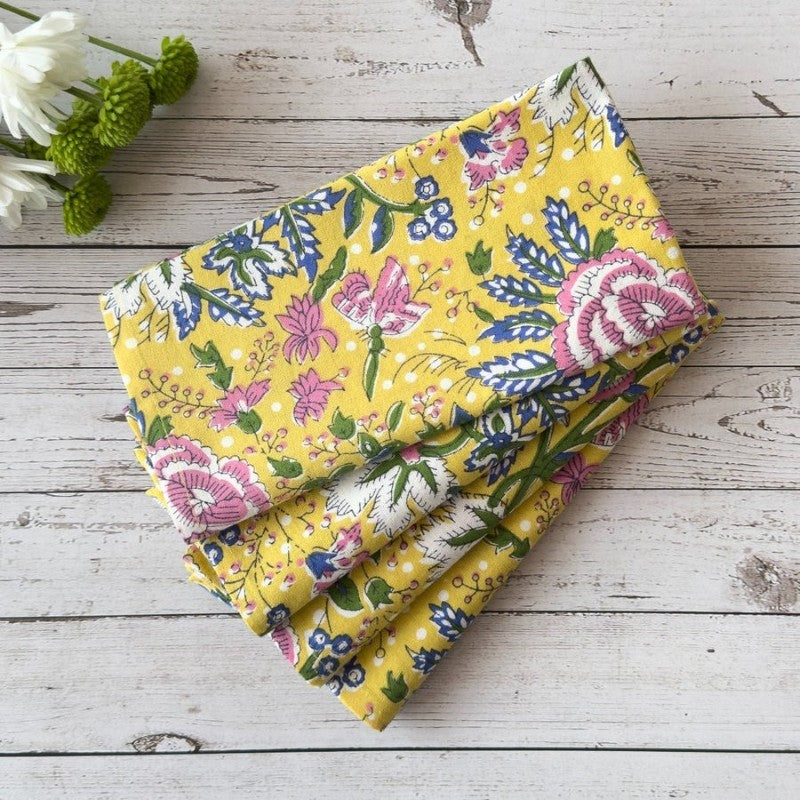 Sophie Yellow Cotton Napkins, Set of 4