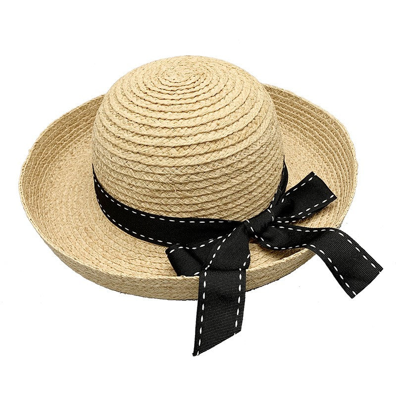Natural Raffia Hat with Black Band