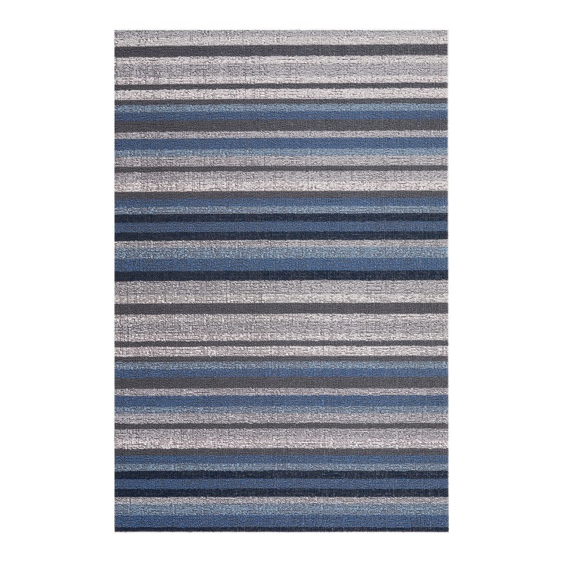 Chilewich Horizon Stripe Shag Mat, Deep Sea