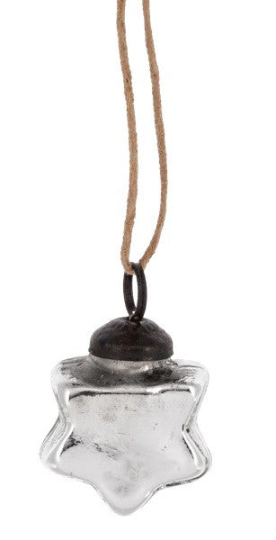 Silver Frosted Mercury Star Ornament