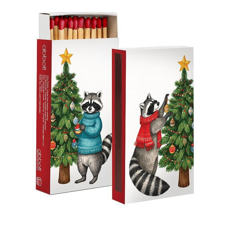 Holiday Raccoons Matches. 45 Pcs