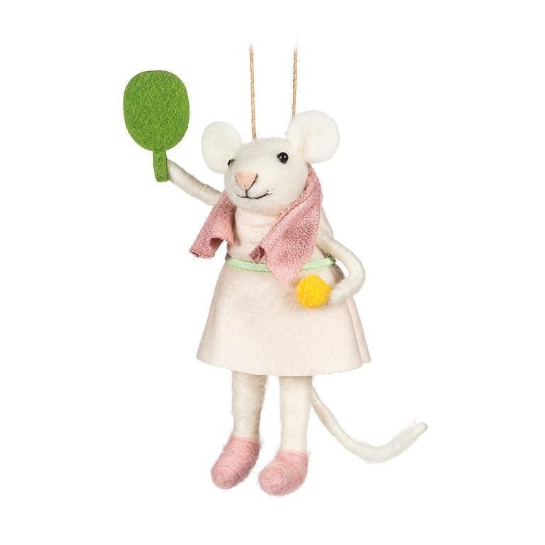 Pickleball Mouse Ornament with Racquet &amp; Towel